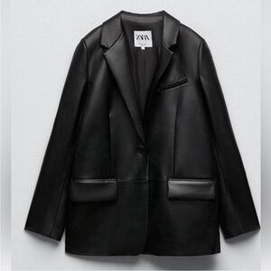 Zara Faux Leather Blazer